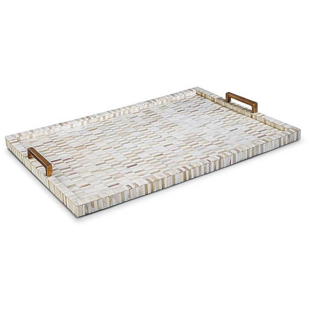 Multi-Tone Bone and Brass Tray - Accessories - High Fashion Home