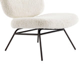 Caleb Chair, Ivory Angora - Modern Furniture - Accent Chairs - High Fashion Home