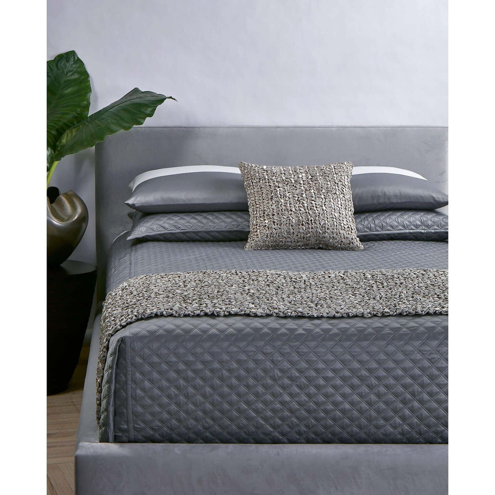 Double Diamond Coverlet Set, Charcoal - Accessories - High Fashion Home