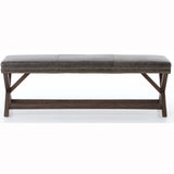 Elyse Leather Bench, Durango Smoke - Furniture - Chairs - High Fashion Home