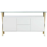 Beverly Buffet, White/Gold - Furniture - Dining - High Fashion Home