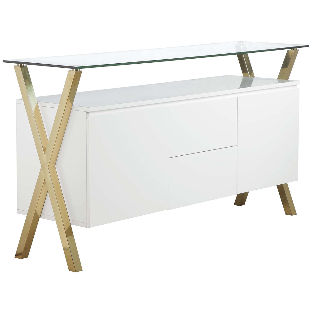 Beverly Buffet, White/Gold - Furniture - Dining - High Fashion Home