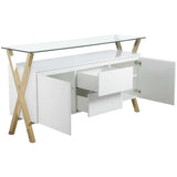 Beverly Buffet, White/Gold - Furniture - Dining - High Fashion Home