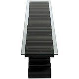 Paradox Console, Black Steel with Glass Top-High Fashion Home