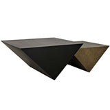 Amboss Coffee Table, Black Metal, Aged Brass Finish-High Fashion Home