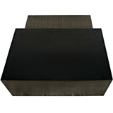 Amboss Coffee Table, Black Metal, Aged Brass Finish-High Fashion Home