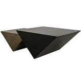 Amboss Coffee Table, Black Metal, Aged Brass Finish-High Fashion Home