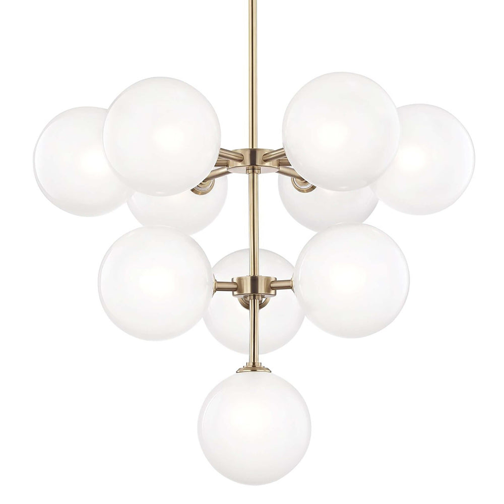 Ashleigh 10 Light Chandelier, Aged Brass - Lighting - High Fashion Home