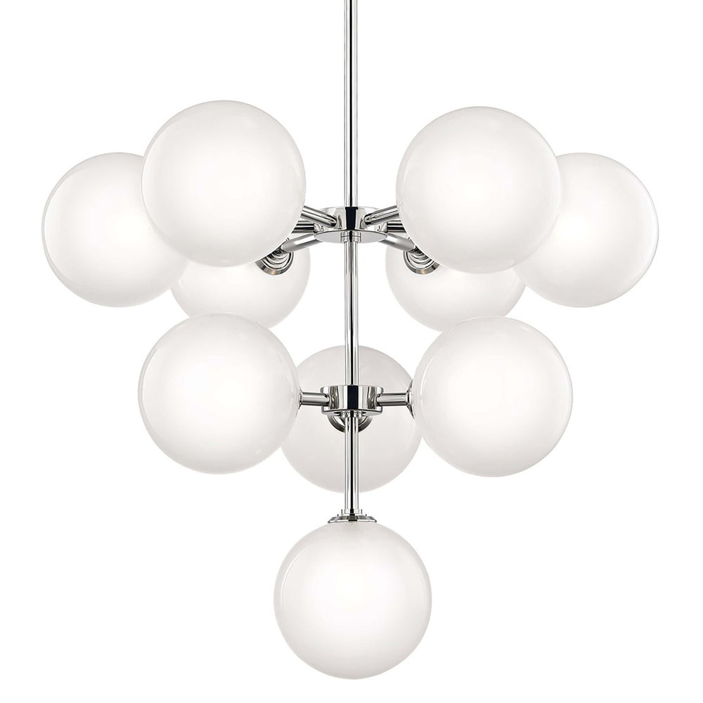 Ashleigh 10 Light Chandelier, Polished Nickel - Lighting - High Fashion Home