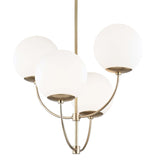 Carrie 4 Light Chandelier, Aged Brass - Lighting - High Fashion Home