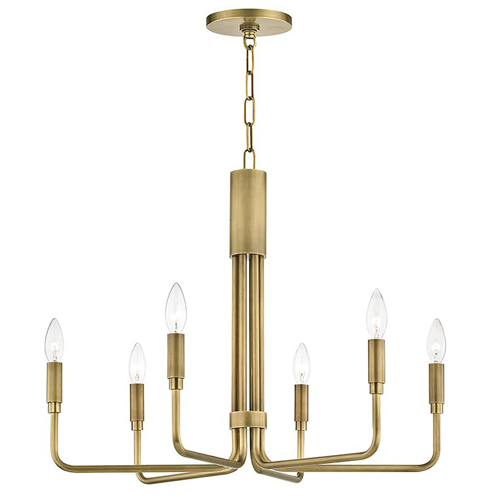 Brigitte 6 Light Small Pendant, Aged Brass - Lighting - High Fashion Home