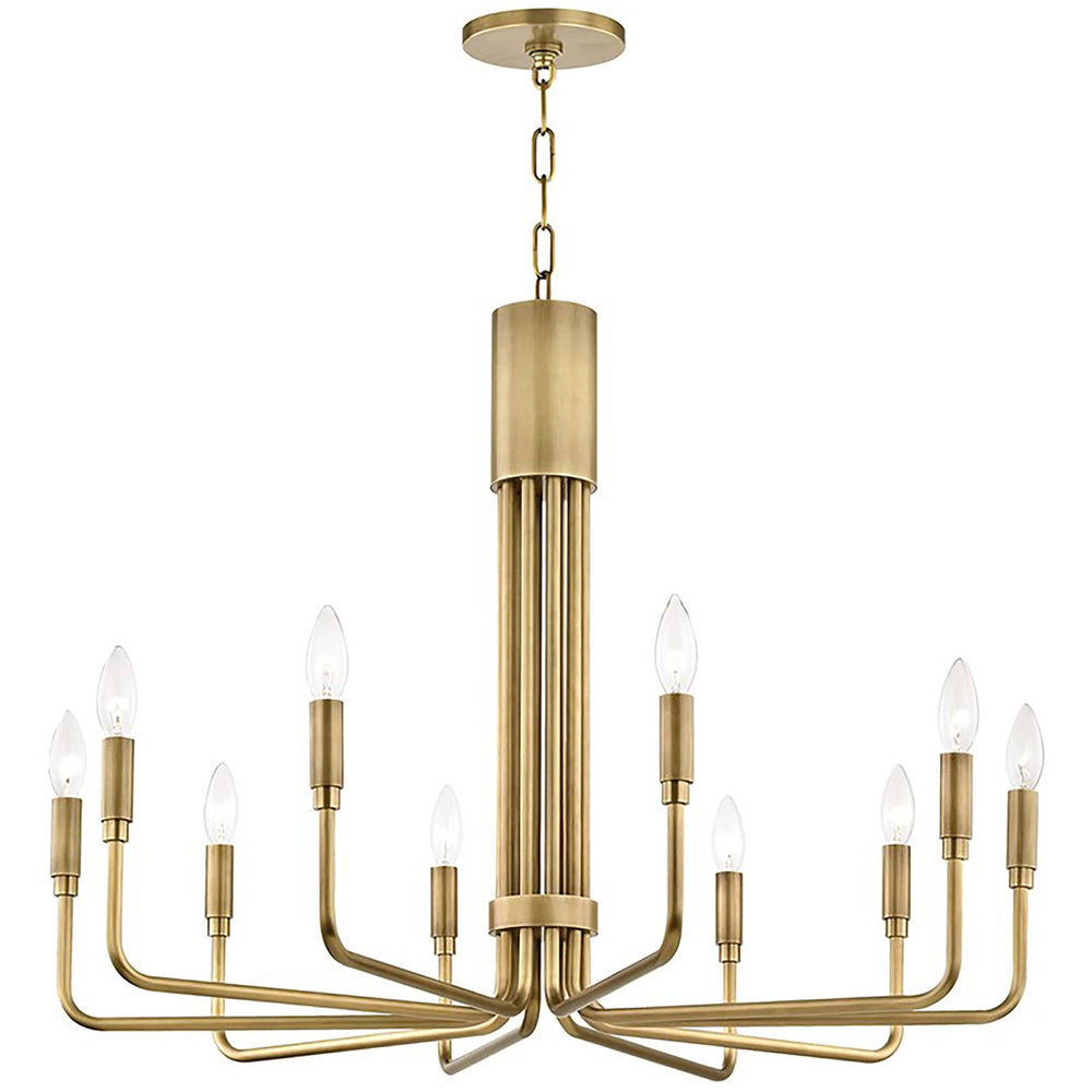 Brigitte 10 Light Large Pendant, Aged Brass - Lighting - High Fashion Home