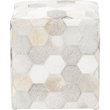 Surya Trail Cowhide Ottoman  - Furniture - Chairs - Ottomans