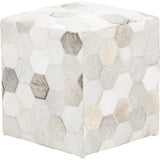 Surya Trail Cowhide Ottoman  - Furniture - Chairs - Ottomans