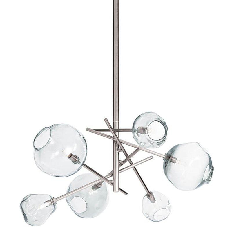 Molten Chandelier, Nickel - Lighting - High Fashion Home