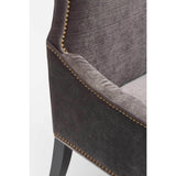 Oliver Arm Chair, Valhalla Pewter, Brass Nailheads - Furniture - Dining - High Fashion Home