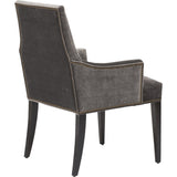 Oliver Arm Chair, Valhalla Pewter, Brass Nailheads - Furniture - Dining - High Fashion Home