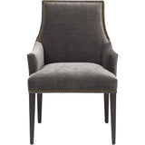 Oliver Arm Chair, Valhalla Pewter, Brass Nailheads - Furniture - Dining - High Fashion Home