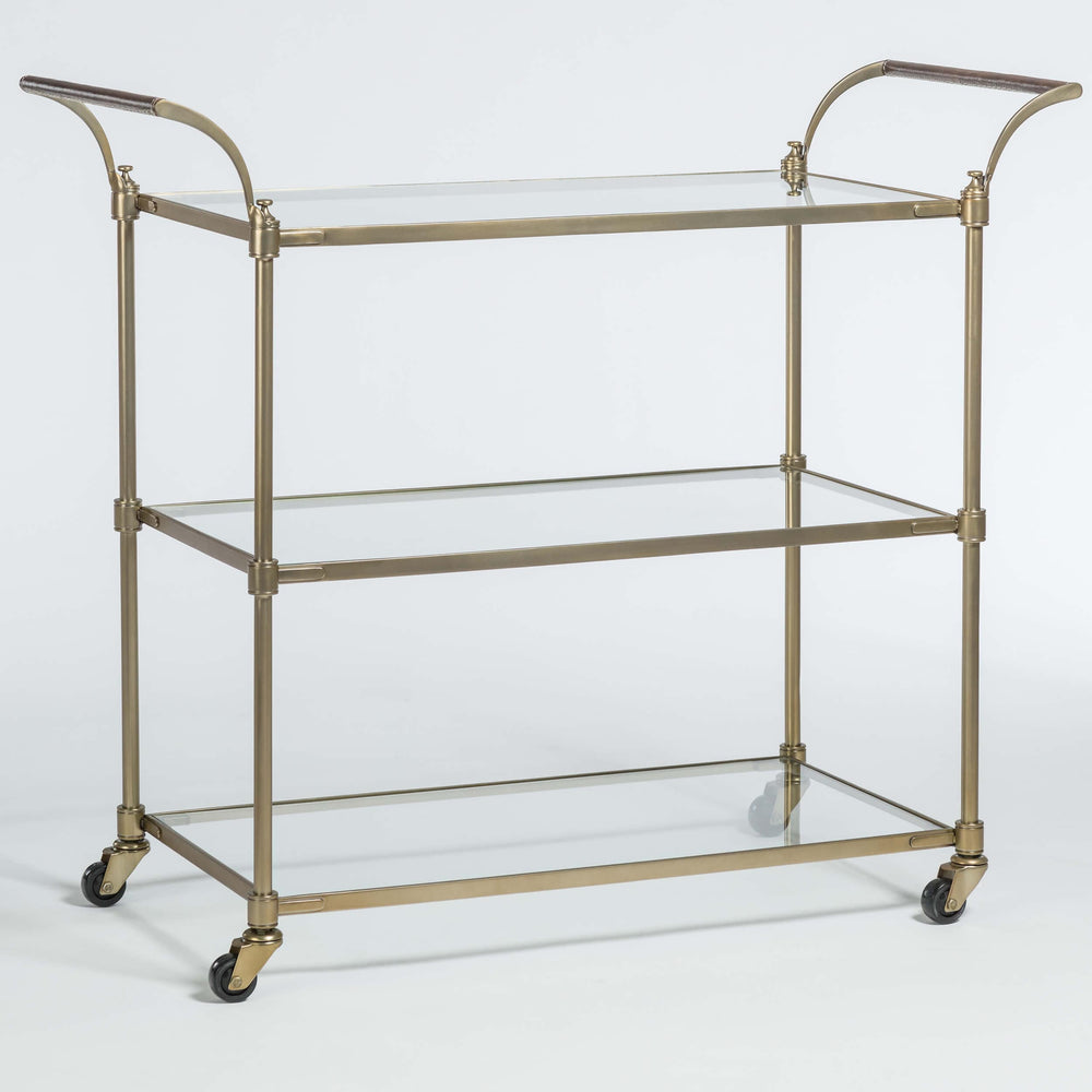 Wakefield Bar Cart, Atique Brass-High Fashion Home