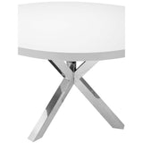 Remi Dining Table, White/Polished Stainless Base - Modern Furniture - Dining Table - High Fashion Home