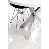 Remi Dining Table, White/Polished Stainless Base - Modern Furniture - Dining Table - High Fashion Home