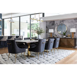 Beatrix Side Chair, Dark Grey/Brushed Gold Base - Furniture - Dining - High Fashion Home