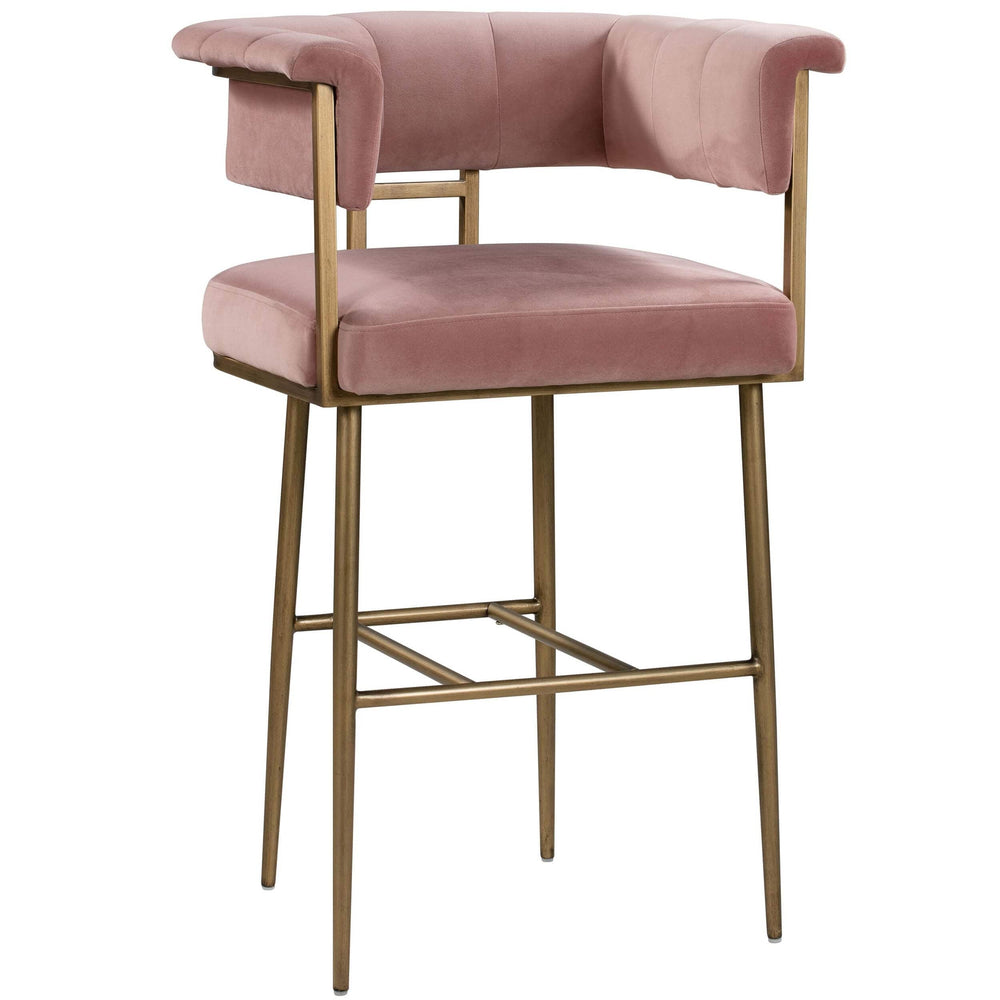 Astrid Bar Stool, Blush-DNO - Furniture - Chairs - High Fashion Home