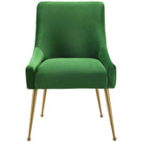 Beatrix Side Chair, Green/Brushed Gold Base - Furniture - Dining - High Fashion Home