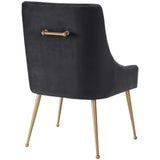 Beatrix Side Chair, Dark Grey/Brushed Gold Base - Furniture - Dining - High Fashion Home