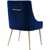 Beatrix Side Chair, Navy/Brushed Gold Base - - High Fashion Home