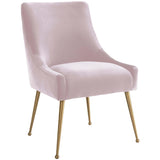 Beatrix Side Chair, Blush/Brushed Gold Base - Furniture - Dining - High Fashion Home