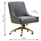 Beatrix Swivel Office Chair, Grey - Furniture - Office - High Fashion Home