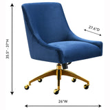 Beatrix Swivel Office Chair, Navy - Furniture - Office - High Fashion Home