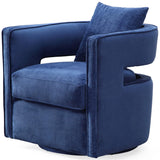 Kenneth Swivel Chair, Navy - Modern Furniture - Accent Chairs - High Fashion Home